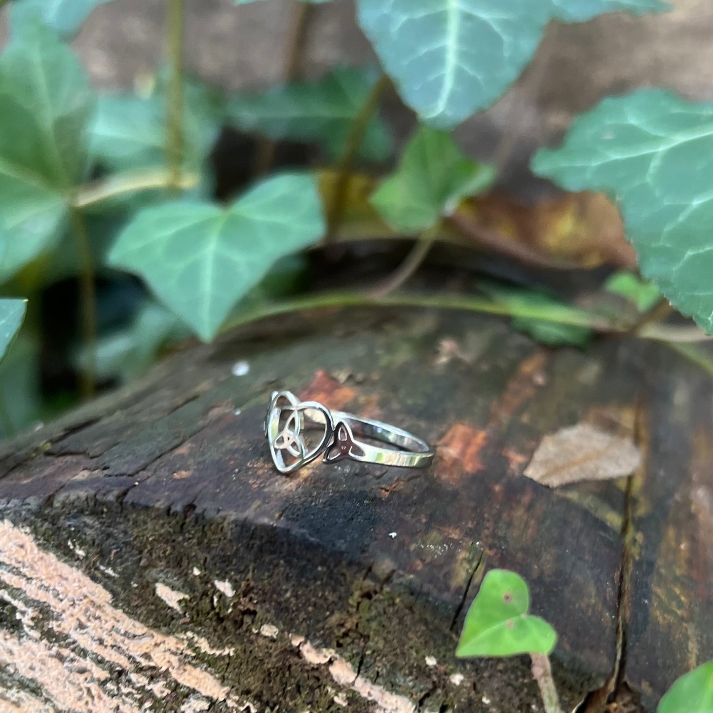 Bague Coeur celtique - acier inoxydable argenté