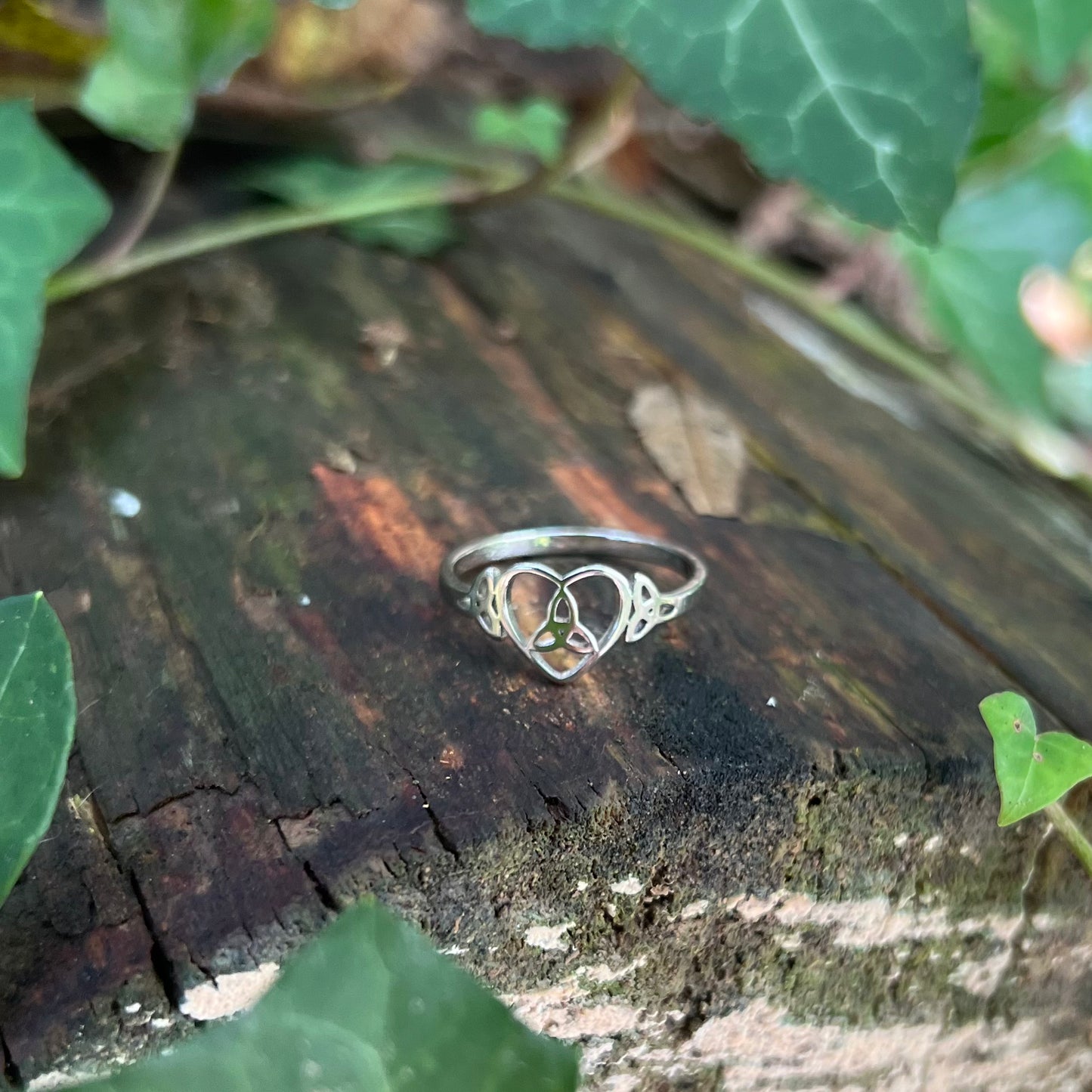 Bague Coeur celtique - acier inoxydable argenté