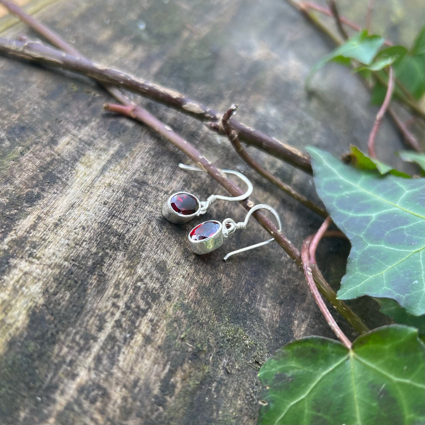 Boucles d’oreilles Hermione - Grenat - argent 925