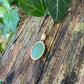 Collier Aventurine verte - Cabochon ovale - acier inoxydable doré