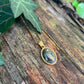 Collier Pyrite - Cabochon ovale - acier inoxydable doré