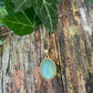 Collier Aventurine verte - Cabochon ovale - acier inoxydable doré