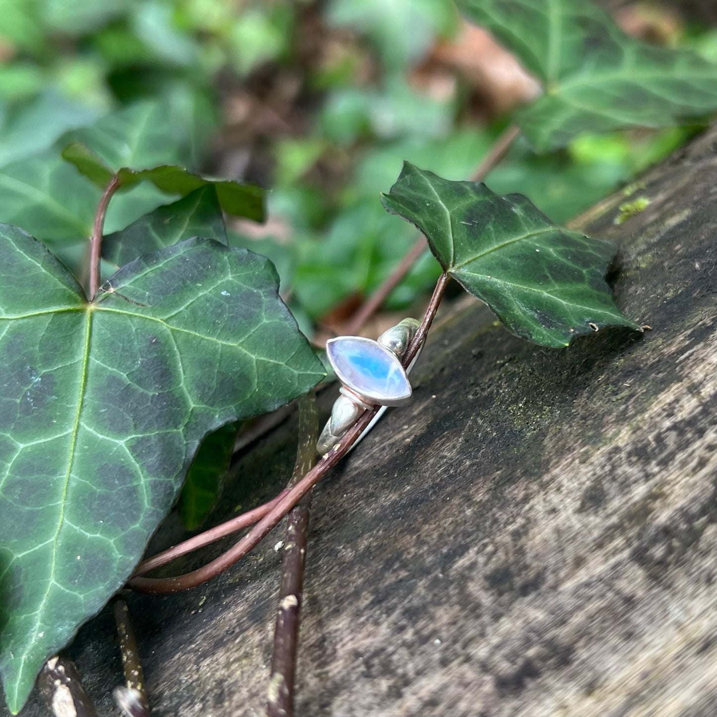Bague Navette - Pierre de lune - argent 925