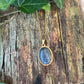 Collier Lapis lazuli - Cabochon ovale - acier inoxydable doré