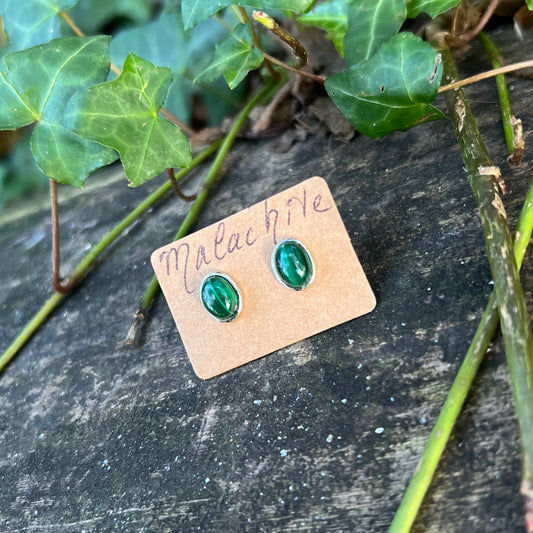 Boucles d’oreilles malachite - argent 925